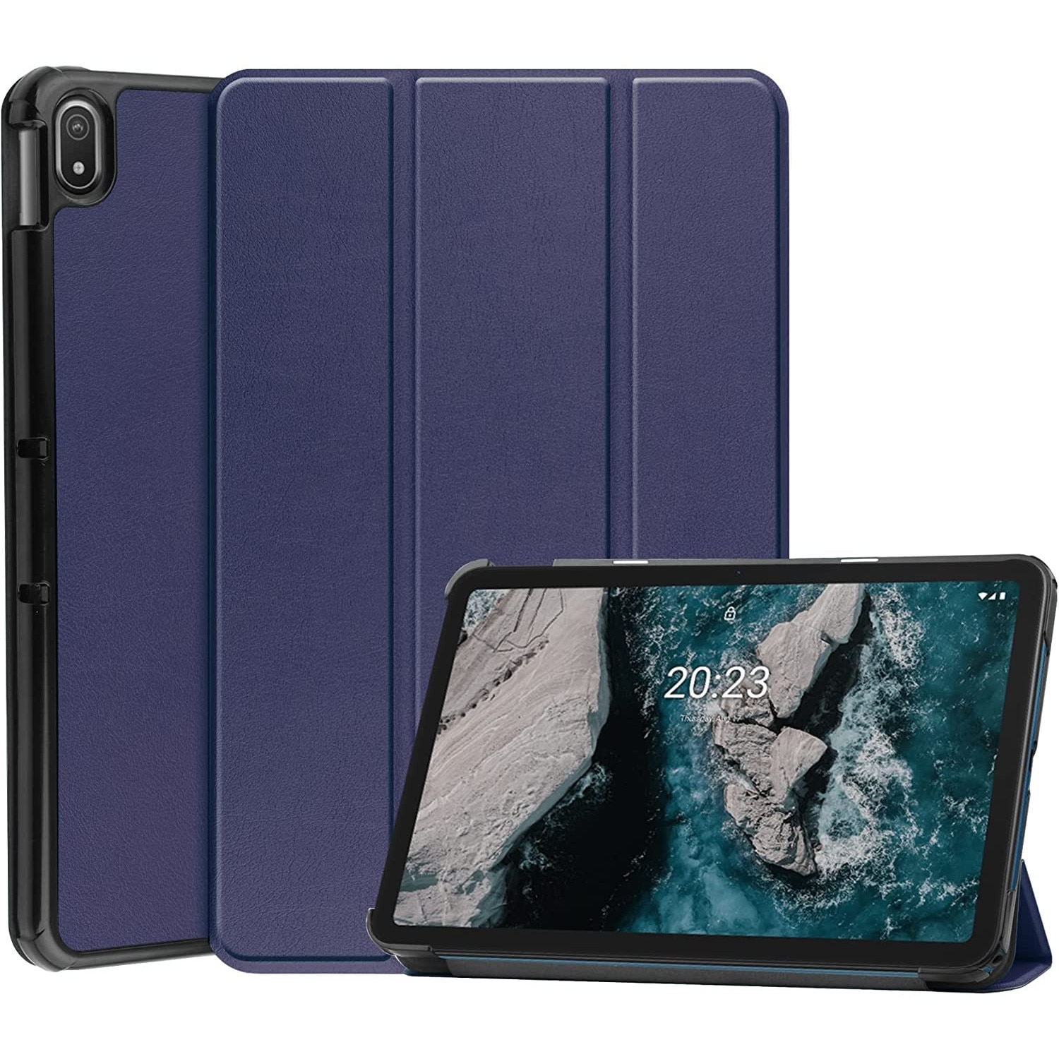 Husa pentru Samsung Galaxy Tab A9 8.7 inch UltraSlim de tip stand, cu functie sleep/wake-up, Sigloo, Dark Blue