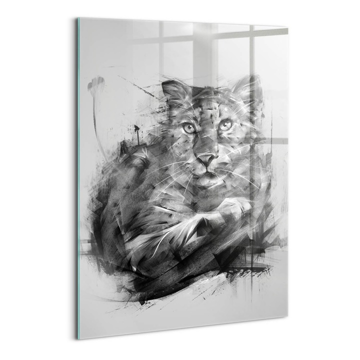 Tablou Sticla, Wallfluent, Tanarul Leu - Hakuna Matata, Multicolor, 70x100 cm, 010010010240100074559