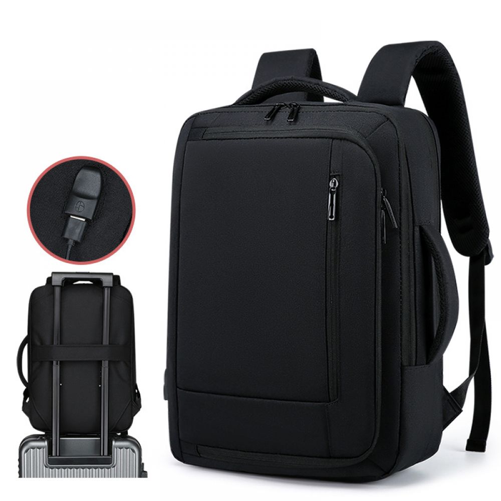 Rucsac de calatorie 16 inch, AMRINUGL, impermeabil, design anti-furt, Gri