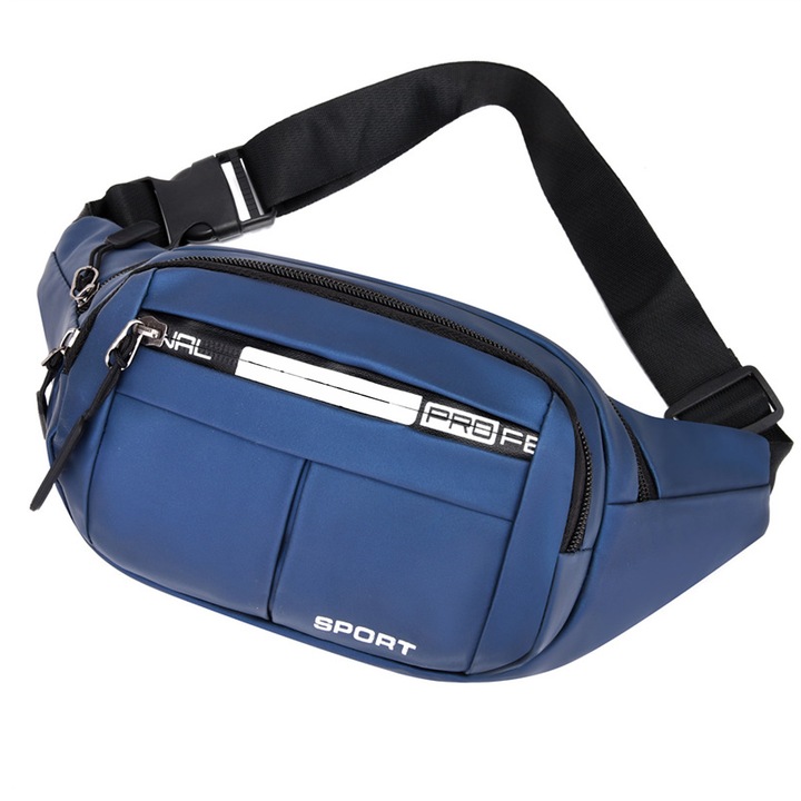 Uniszex sporttáska szett, nagy rekeszekkel, állítható pánttal, fekete