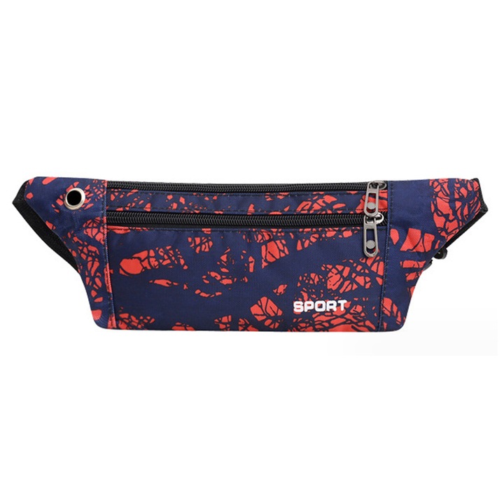 Спортна чанта QttvbTna, найлон, полиестер, регулируема, 31x21x1x10см, тъмносиня