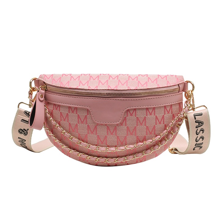 Női deréktáska QttvbTna, vászon / poliészter, rózsaszín, 23x16x8cm