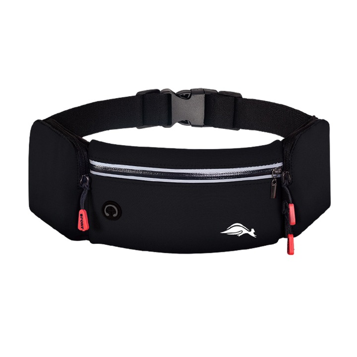 Multifunkcionális sporttáska futáshoz, 30x10cm, fekete