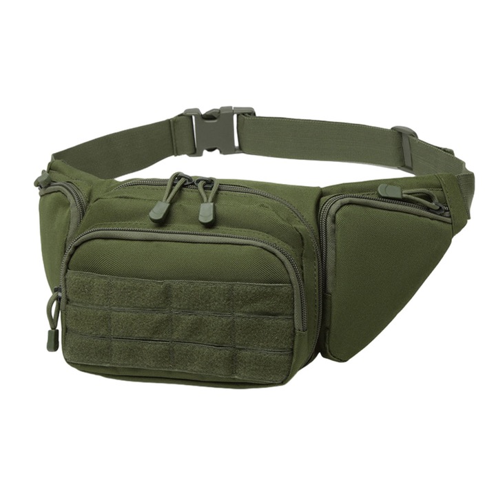 Sportos övtáska, külön tárolórekeszes kialakítás, szabadtéri tevékenységekhez, fekete színű, mérete 30x15cm