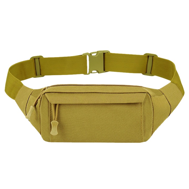 Sportos övtáska HERUSI, nagy kapacitású, vízálló, fekete-khaki-zöld-szürke, 30x12x9cm