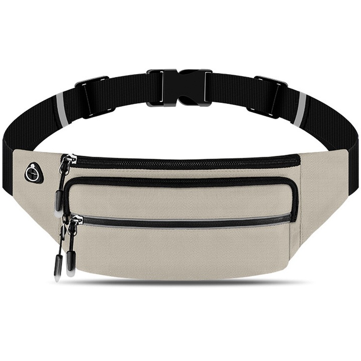 Sportos övtáska, multifunkcionális, vízálló, nagy kapacitású, 4 zsebes, fekete