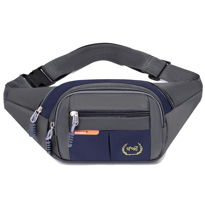 Övtáska, AMRINUGL, kék/szürke, 35x15x4cm, vászon, uniszex