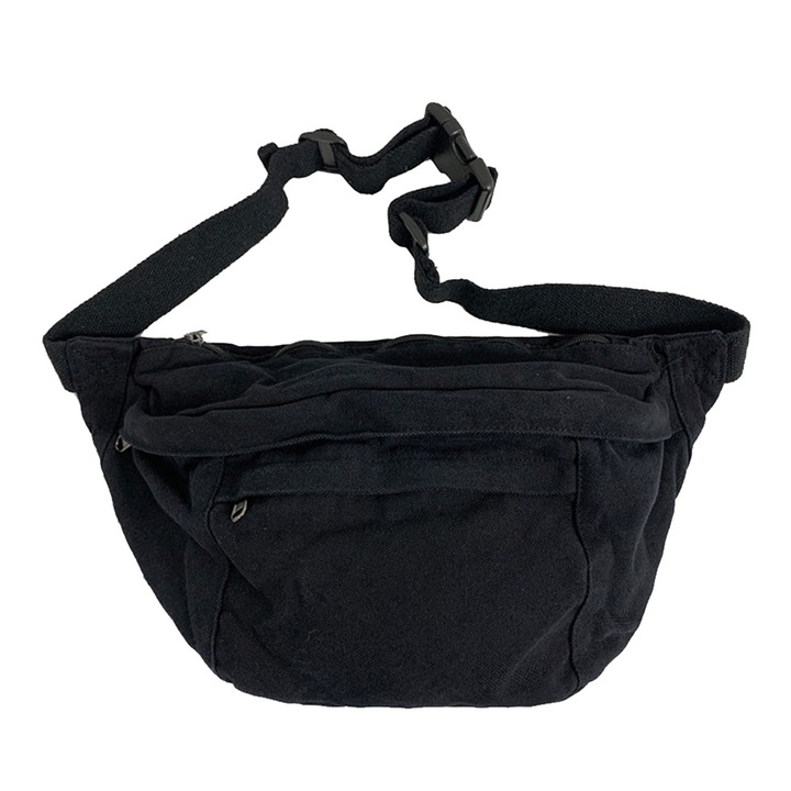 QttvbTna sporttáska, nylon, fekete, 42x20x7cm