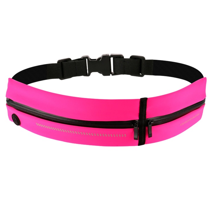 Sportos övtáska, dupla, állítható, futáshoz, fekete