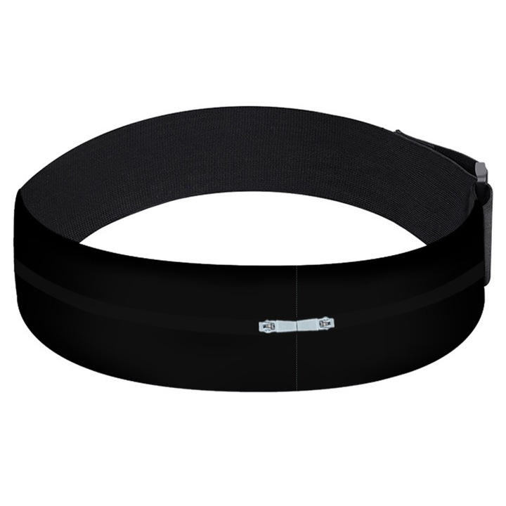 Sportos övtáska, nagy kapacitású, mobiltelefonhoz, tépőzáras, fekete