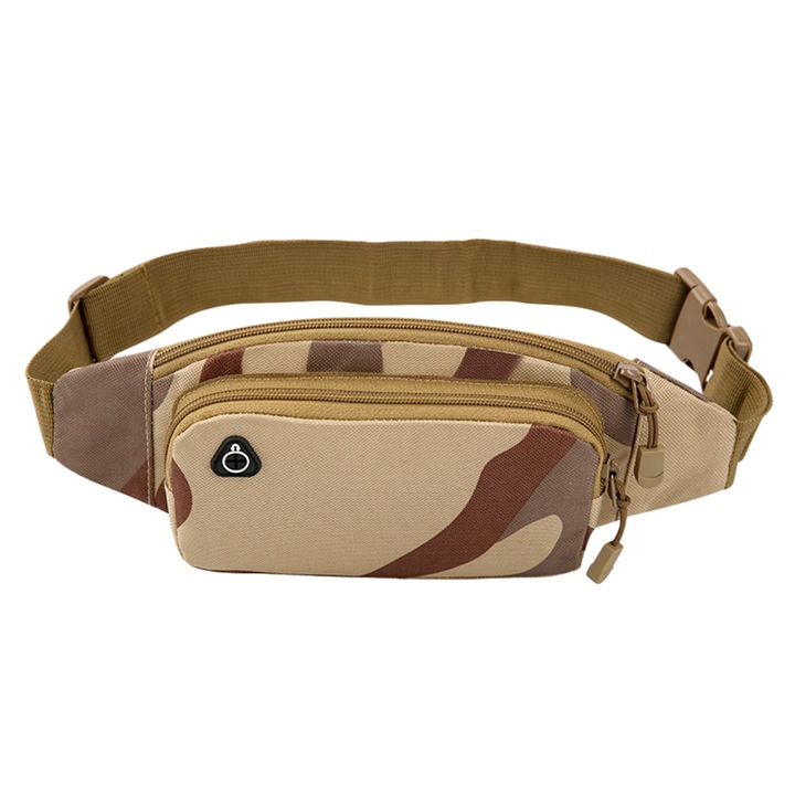 Sportos övtáska, vízálló, dupla rekeszes, férfiaknak és nőknek, strapabíró, fekete