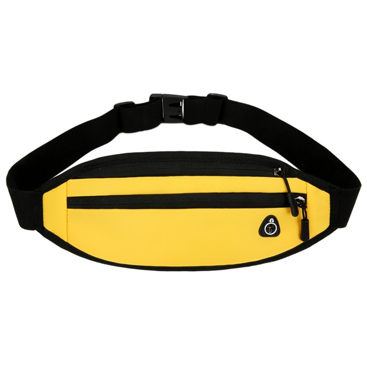 Sportos övtáska, mobil, futáshoz és kerékpározáshoz, rugalmas, fekete