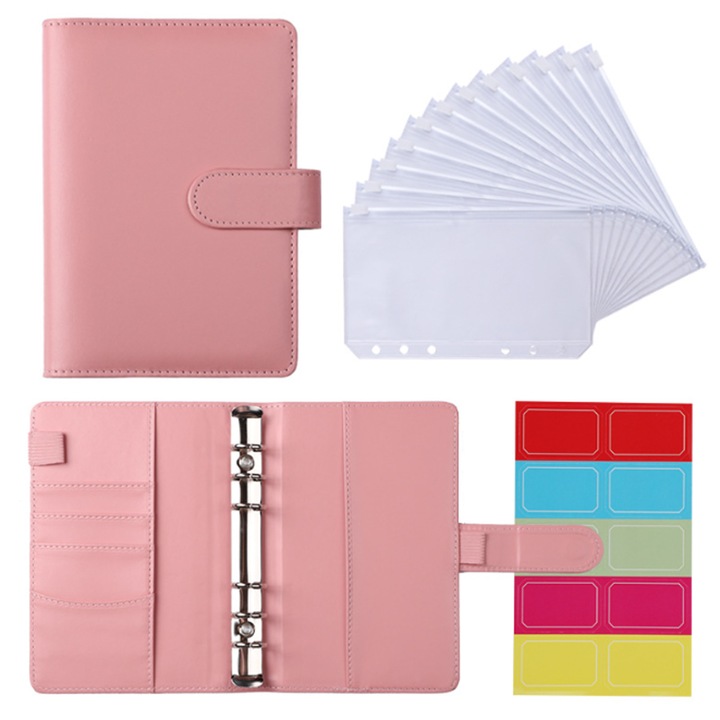 Кожен флипчарт тефтер, комплект, многоцветен, А6