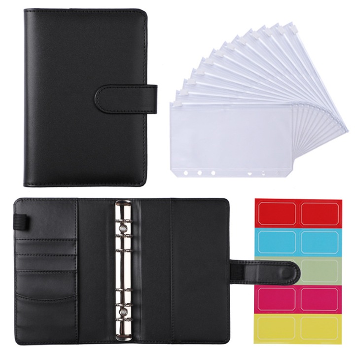 Флипчарт тефтер, имитация на кожа, комплект, многоцветен, А6