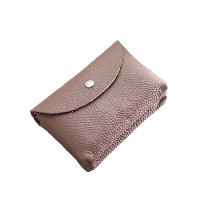 Портфейл за монети, QttvbTna, Екологична кожа, 12x8x4 см, Кафяв