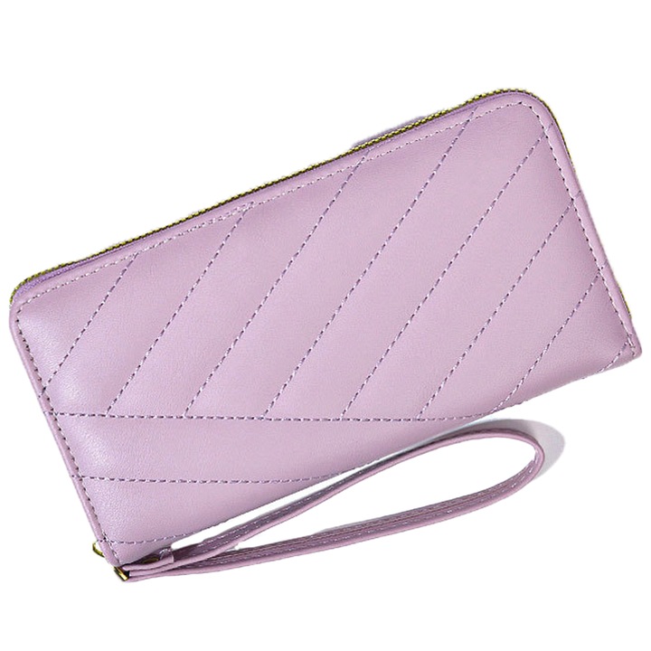 Дамски портфейл, еко кожа,., Лилав, 19 x 10 x 2.5 cm