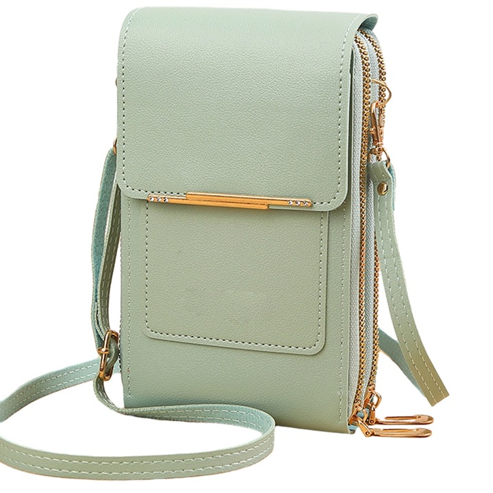 Női crossbody táska, mobiltelefon rekesz, ökológiai bőr