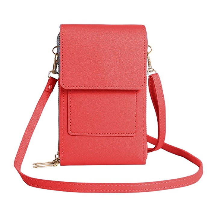 Дамска чанта за кръст, отделение за мобилен телефон, екологична кожа, 11.5x19x5см
