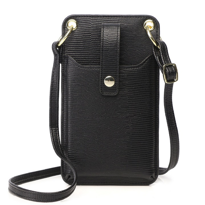 Telefonos válltáska, QttvbTna, Ökológiai bőr, 11,2x19,5x2,5 cm