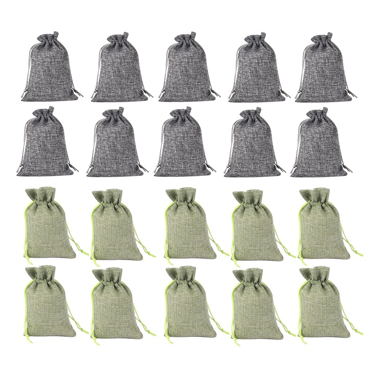 Set 20 Pungi cu Sfoara, 2.8"x3.6"(7x9cm), Multicolor