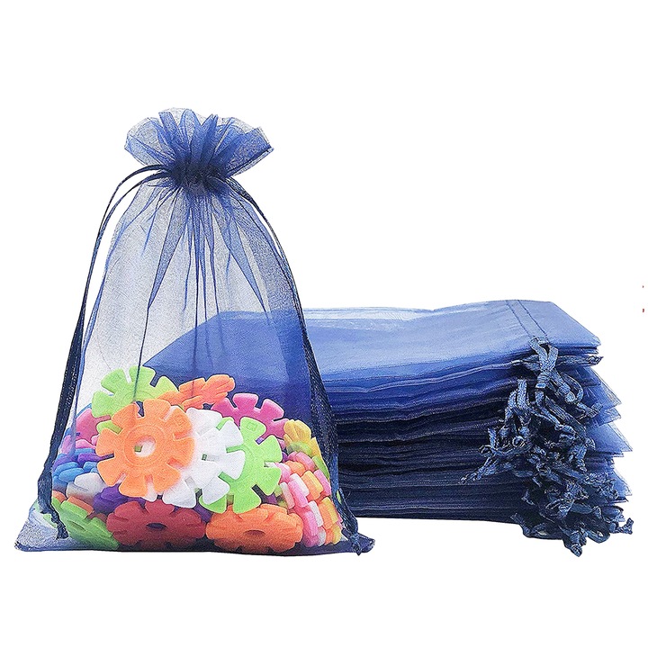 HERUSI organza tasak 7x9cm, szett, fehér, zsinórral