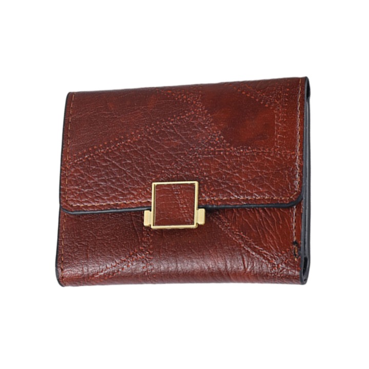 Дамски портфейл, за карти, 14x4x11см, екологична кожа, кафяв