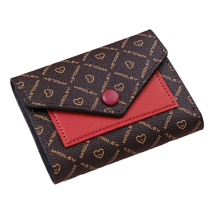 Portofel dama, portofel bifold, galben, 14x4x11cm, set 1 bucata