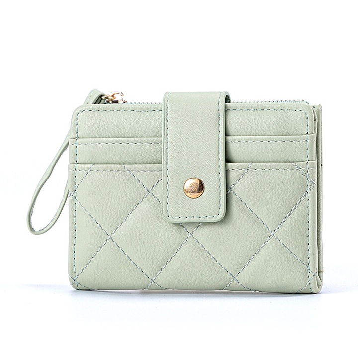 Portofel dama, verde 11.5x9x2cm, piele, Light Green, 11.5 x 9 x 2 cm