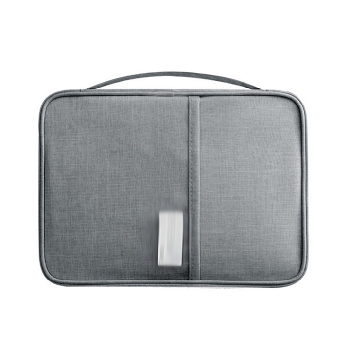 Органайзер за документи за пътуване, голям капацитет, 25,5x18,5x2 см, сив
