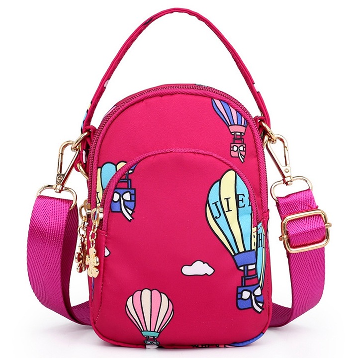 Telefonos válltáska, QttvbTna, állítható pánt, rózsaszín, nylon