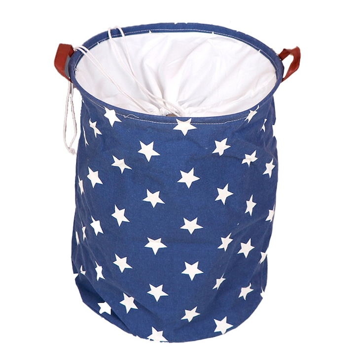 Cos pentru rufe pliabil, rezistent la praf, cu capac si maner dublu, material gros, stil2