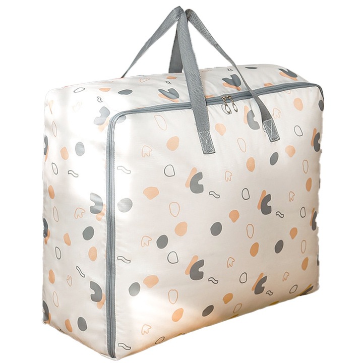 Geanta de depozitare, Oxford, impermeabila, pliabila, gri, capacitate mare