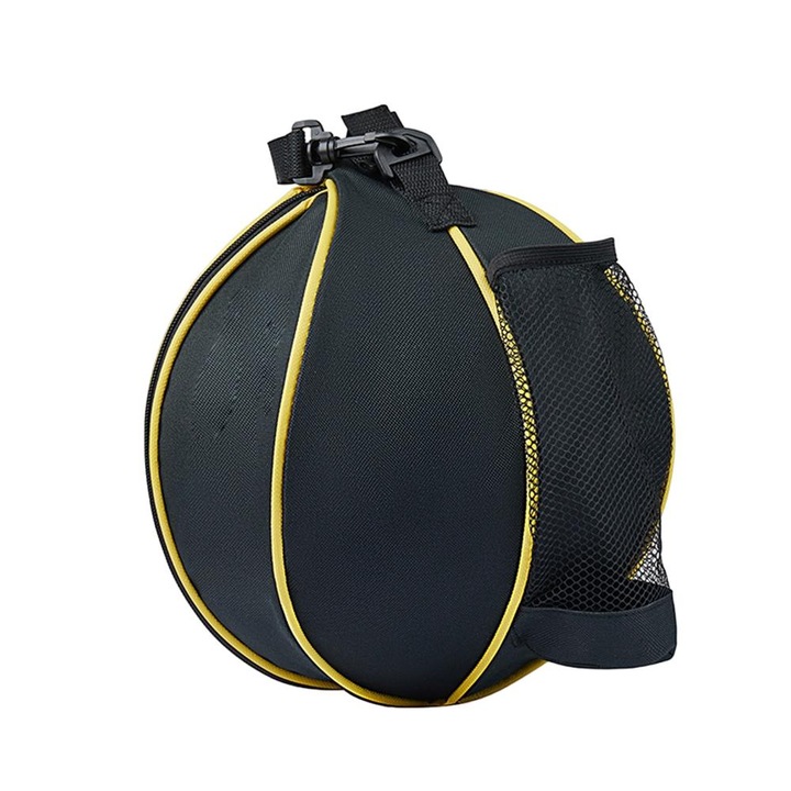 Kosárlabda táska, Oxford szövet, vízálló, 25 cm, fekete/sárga