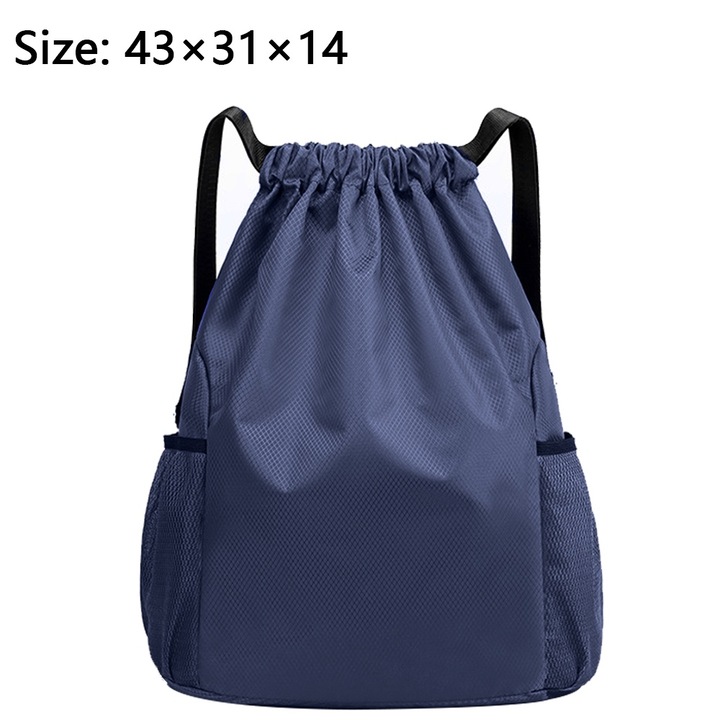 Jormftte hátizsák, zsinóros modell, nagy kapacitású, vízálló, kék