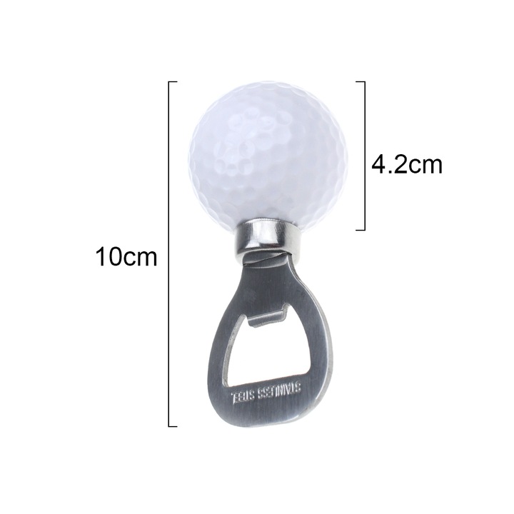Golf palacknyitó, egyedi sörös ajándék golfozóknak és sörkedvelőknek (fehér)
