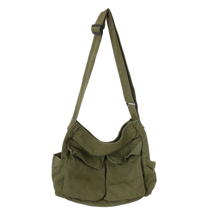 Női táska, GelldG, Canvas, 40x35x15cm, zöld