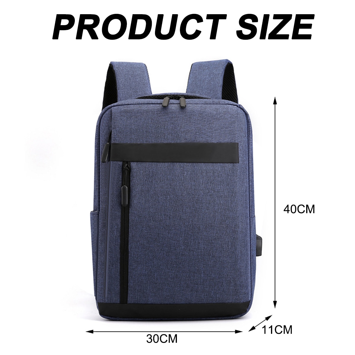 Ghiozdan pentru laptop AMRINUGL, 15.6 inch, 40x30x11cm, cu port USB, albastru inchis, capacitate mare