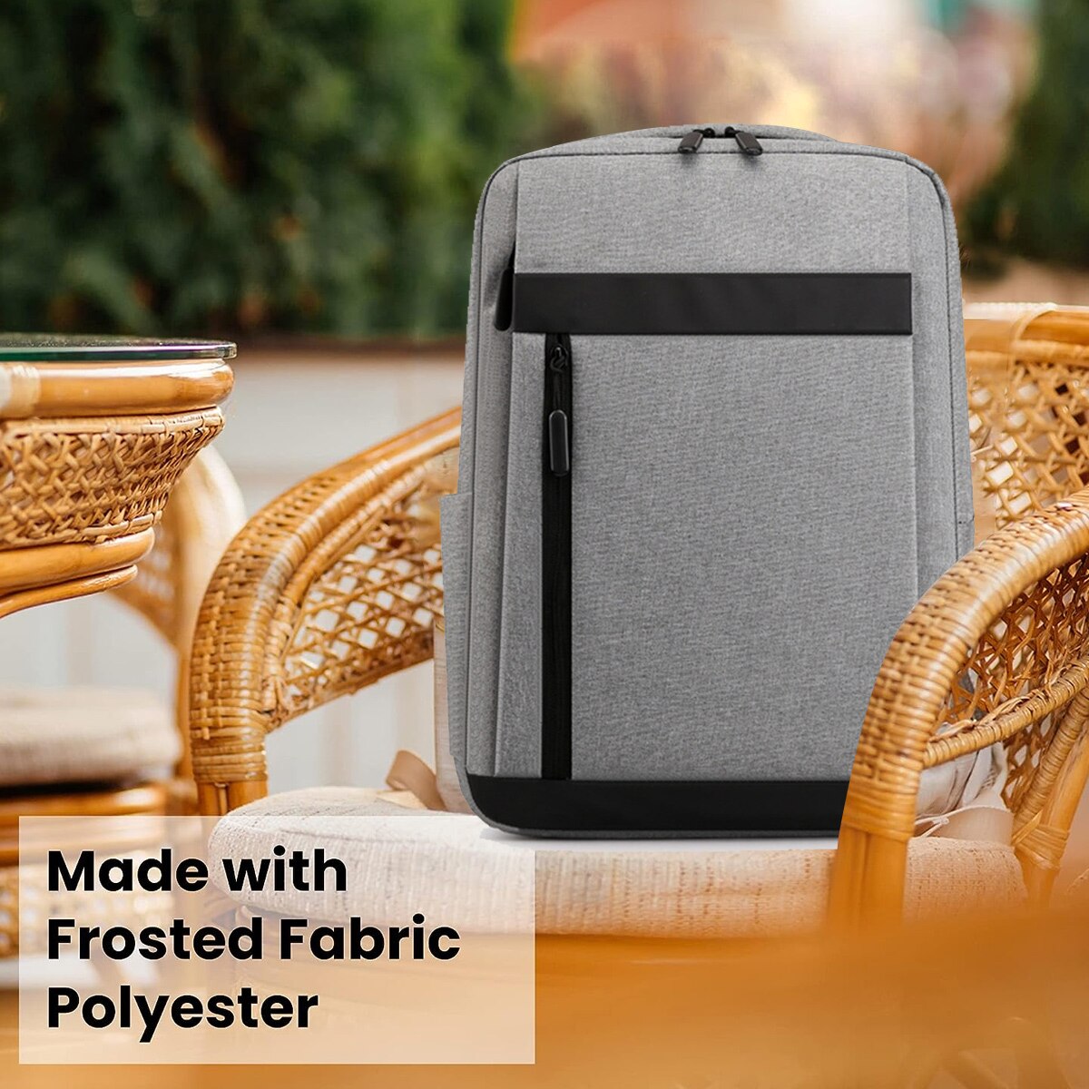 Ghiozdan laptop, AMRINUGL, 15.6 inch, 40x30x11cm, cu port USB, capacitate mare, gri/negru