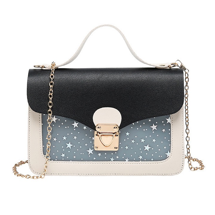 Női válltáska, ökológiai bőr, tarka, 21x13cm