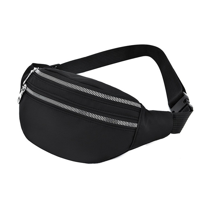 Чанта, QttvbTna, дамска, водоустойчива, регулируема, полиестер, черна