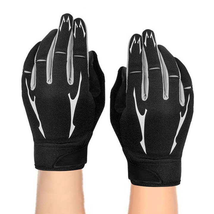 QttvbTna sportkesztyű, teljes védelem, fekete/fehér, nylon, M