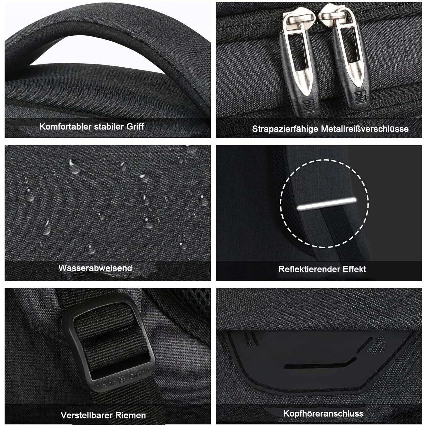Rucsac pentru laptop, Poliester, Multifunctional, Compartiment, 18 inch, Negru, 46x31x19cm
