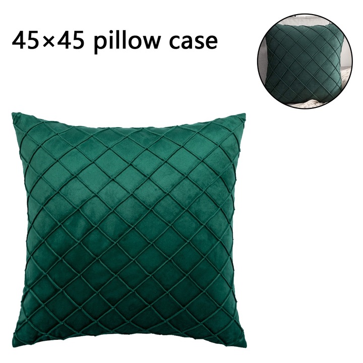 Jormftte 2 db díszpárna szett, bársony, szürke, zöld, királykék, 45x45cm