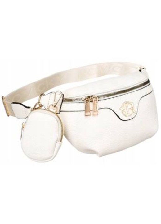 Kézitáska, Rovicky, Ekopiele texturált, állítható, fehér, 15,5x28x6cm