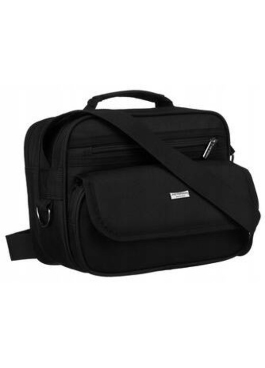 Férfi oldaltáska, PETERSON, Poliészter, Fekete, 27x15x20cm