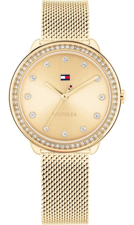 Ceas de dama Tommy Hilfiger Demi 1782699, mecanism kwarcowy, bratara mesh, auriu, rezistent la apa