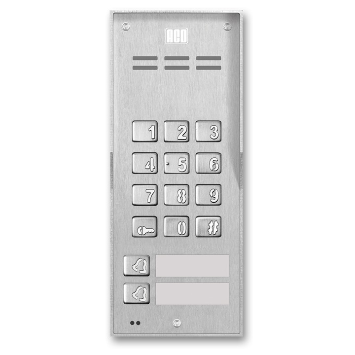 Домофонно табло ACO FAM-P-2NPZSACC NT, монтаж на тинк, 2-родзинни, LED, 197x90mm