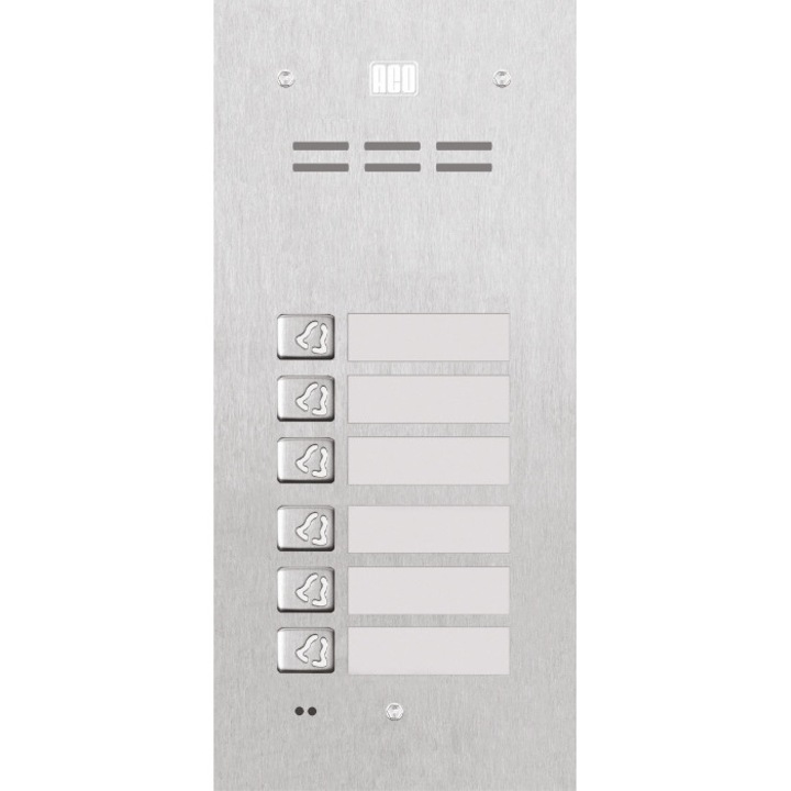 ACO FAM-P-6NPACC beléptető panel, időjárásálló és vandalizmusbiztos, 6 helyszínre, 197x90x33mm