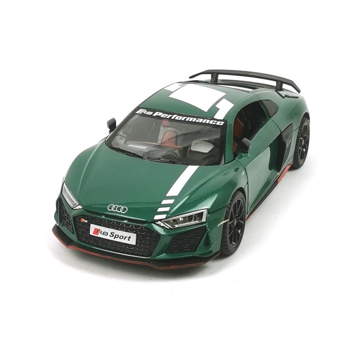 Masina metalica Audi R8, cu usi care se deschid, 1:24, verde