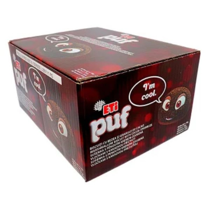 Kakaós habcsókos keksz, doboz 48 db x 18 g, Eti Puf